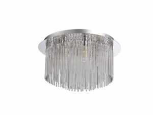 Samantha Ceiling Light, 6 x G9, IP44, Polished Chrome/Clear Glass