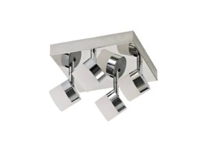 Sarin 4 Light Ceiling, 4 x 5W LED, 4000K, 1700lm, IP44, Polished Chrome, 3yrs Warranty