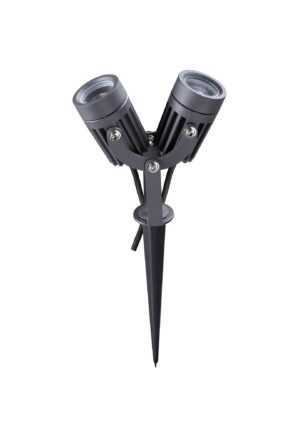 Spike Twin Spike Light, 2 x 3W LED, 3000K, 420lm, 30 Degree, IP65, Grey/Black, 3yrs Warranty