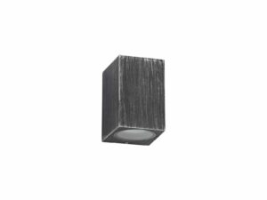 Stratus Rectangle Wall Lamp, 1 x GU10, IP54, Black/Silver