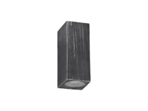 Stratus Rectangle Wall Lamp, 2 x GU10, IP54, Black/Silver
