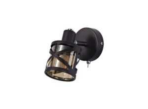 Tetron 1 Light Spotlight E14, Oiled Bronze/Polished Chrome/Amber