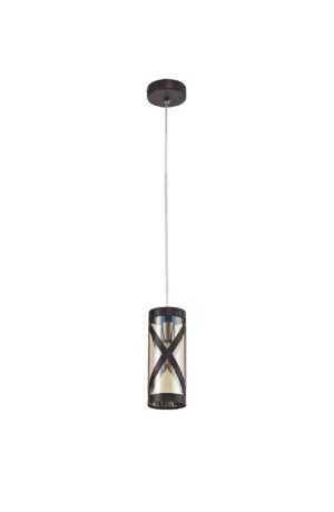 Tetron 1 Light Pendant E14, Oiled Bronze/Polished Chrome/Amber