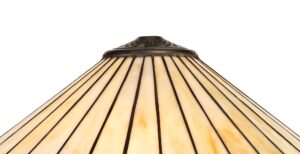 Tiff-18 Tiffany 40cm Shade Only Suitable For Pendant/Ceiling/Table Lamp, Amber/Cream/Crystal
