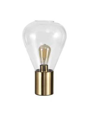 Wallace Narrow Table Lamp, 1 x E27, Ancient Brass/Clear Glass