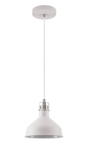 Waterford Small Pendant, 1 x E27, Sand White/Satin Nickel/White