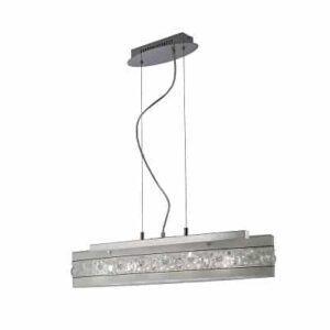 Cosmic Pendant Linear Bar 5 Light G9 Polished Chrome/Glass/Crystal