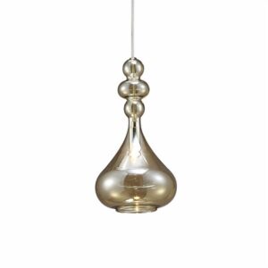 Reese Single Pendant 1 Light G9 Polished Chrome/Cognac Glass