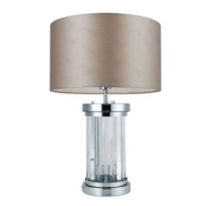 Pandora 2 Light Crystal Table Lamp Polished Chrome