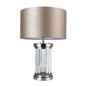 Pandora 2 Light Crystal Table Lamp Satin Chrome