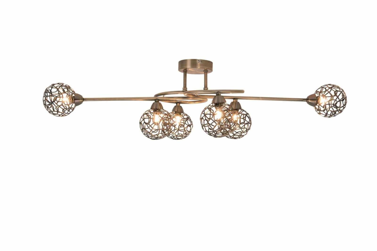 Ronda 6 Light Antique Brass with Mesh Ball Shade - Image 2
