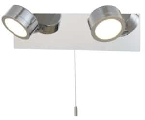 Aqua 2 Light Bathroom Wall Light Polished Chrome