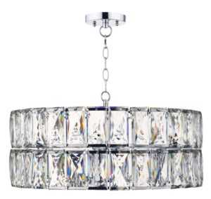 Aurora 5 Light Crystal Pendant Polished Chrome