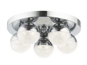 Dew 5 Light Bathroom Ceiling Light Polished Chrome