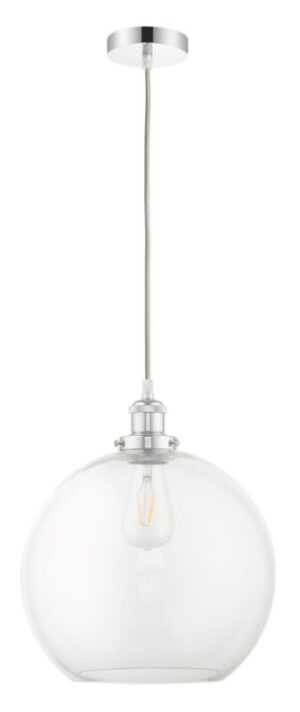 Lewis 1 Light Medium Glass Ball Pendant Polished Chrome
