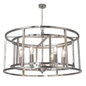 Chester 6 light Pendant Satin Chrome