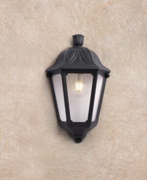 Iesse  Black Clear E27 Half Wall Light