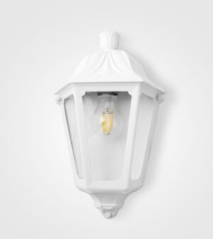 Iesse White Clear E27 Half Wall Light
