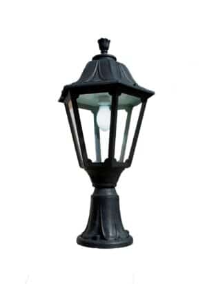 Lot/Noemi Black Clear 30w 3K E27 Post top Light