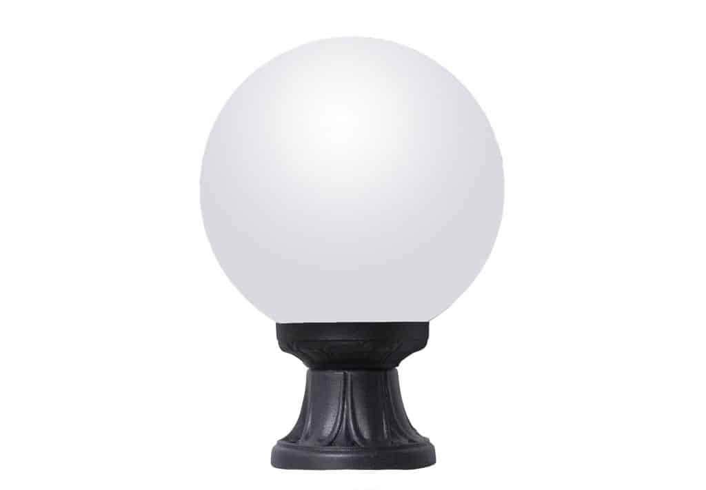 Mikrolot/G250 Black Base Opal Sphere E27 Post Top Light