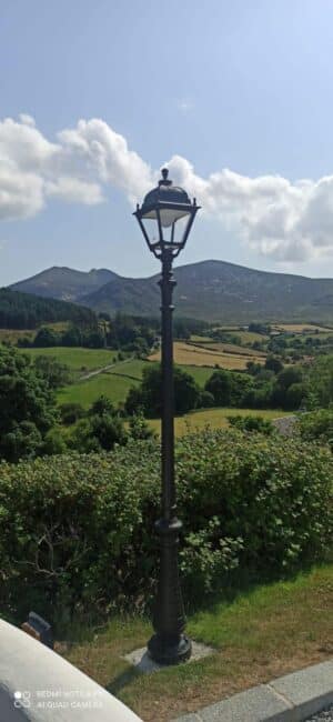 Nebo/Elia  Black Clear E27 Tall Single Post Light