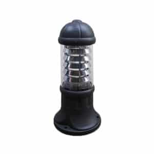 Sauro 500 Chrome Louvre Black Clear E27 Bollard Post Light