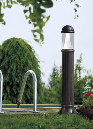 Sauro 1100 mm Black Clear LED 10W Bollard Post Light