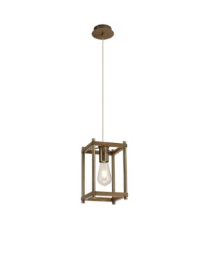 Bocage one light pendant. Medium Oak/Antique Brass