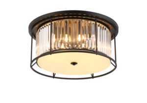 Kiko Ceiling, 6 x E27, Satin Black / Clear