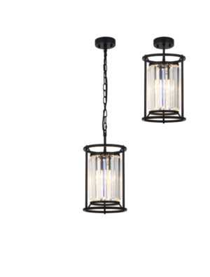 Kiko Pendant, 1 x E27, Satin Black / Clear