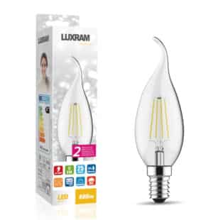 Value Classic LED Candle Tip Dimmable E14 4W Warm White 2700K Color-Box, 400lm, Clear Finish