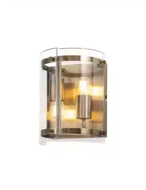 Ramad Wall Light, 2 Light E27, ANTIQUE BRASS