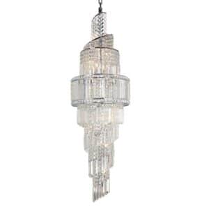 Isla 19 Light 1600mm Crystal Chandelier Chrome