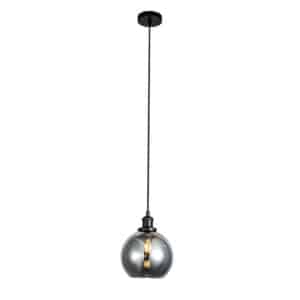 Lewis 1 Light Small Glass Ball Pendant Matt Black