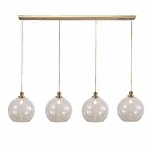 Lewis 4 Light Bar Medium Glass Ball Pendant Antique Brass