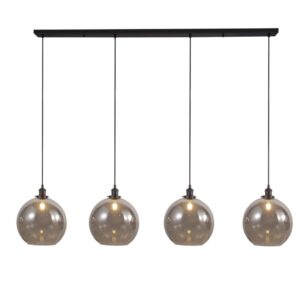 Lewis 4 Light Bar Medium Glass Ball Pendant Matt Black