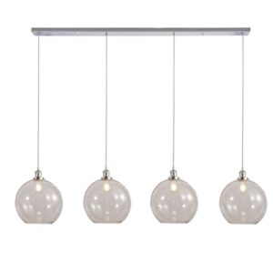 Lewis 4 Light Bar Medium Glass Ball Pendant Polished Chrome