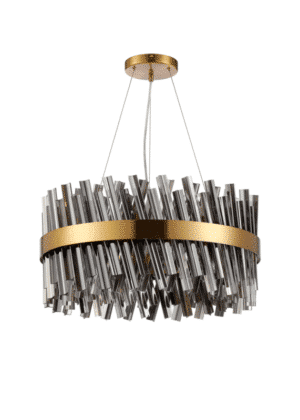 Estelle 18 Light G9, Pendant Round, Brass / Smoke Item Weight: 16.81kg