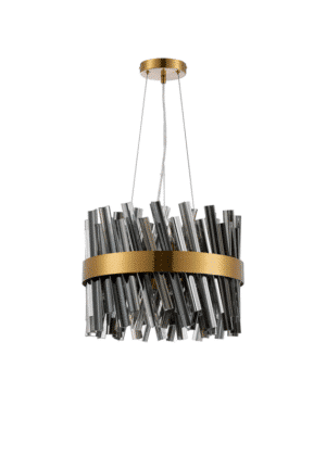 Estelle 10 Light G9, Pendant Round, Brass / Smoke