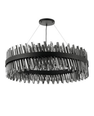 Estelle 24 Light G9, Pendant Round, Satin Black / Smoke