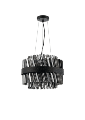Estelle 10 Light G9, Pendant Round, Satin Black / Smoke