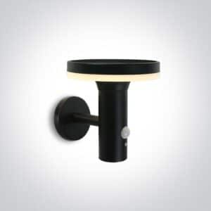 Solar Mushroom Wall Light Black