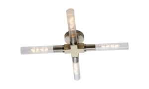 Alia 4 Light Ceiling, E27, IP44, Antique Brass