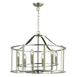 ADARE SATIN NICKEL PENDANT 6 LIGHT