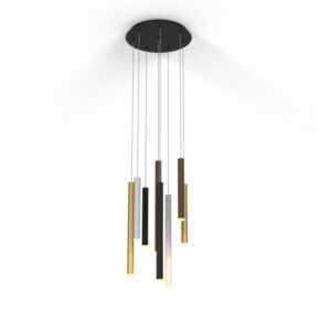 Cala Round 8 Light Pendant, 48W LED, 3000K, 3360lm, Sand White/Sand Black/Gold/Rust Brown, 3yrs Warranty