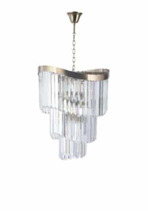 Waverly 8 Light Crystal Pendant Chandelier Satin Brass