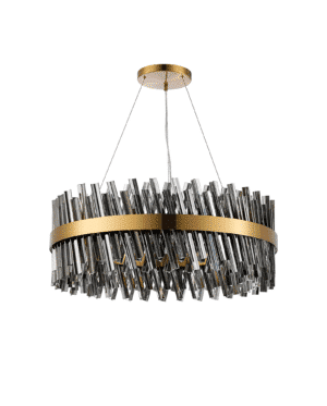 Estelle 80cm 24 Light G9, Pendant Round, Brass / Smoke