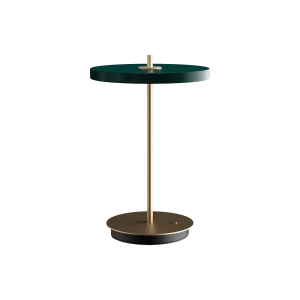 Portable cordless table lamp. Forest Green