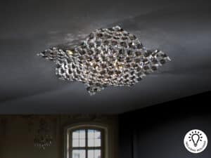 Saten ceiling lamp crystal detail