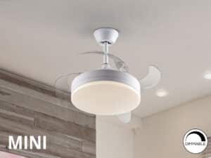 Mini Ceiling Fan installed on a white ceiling